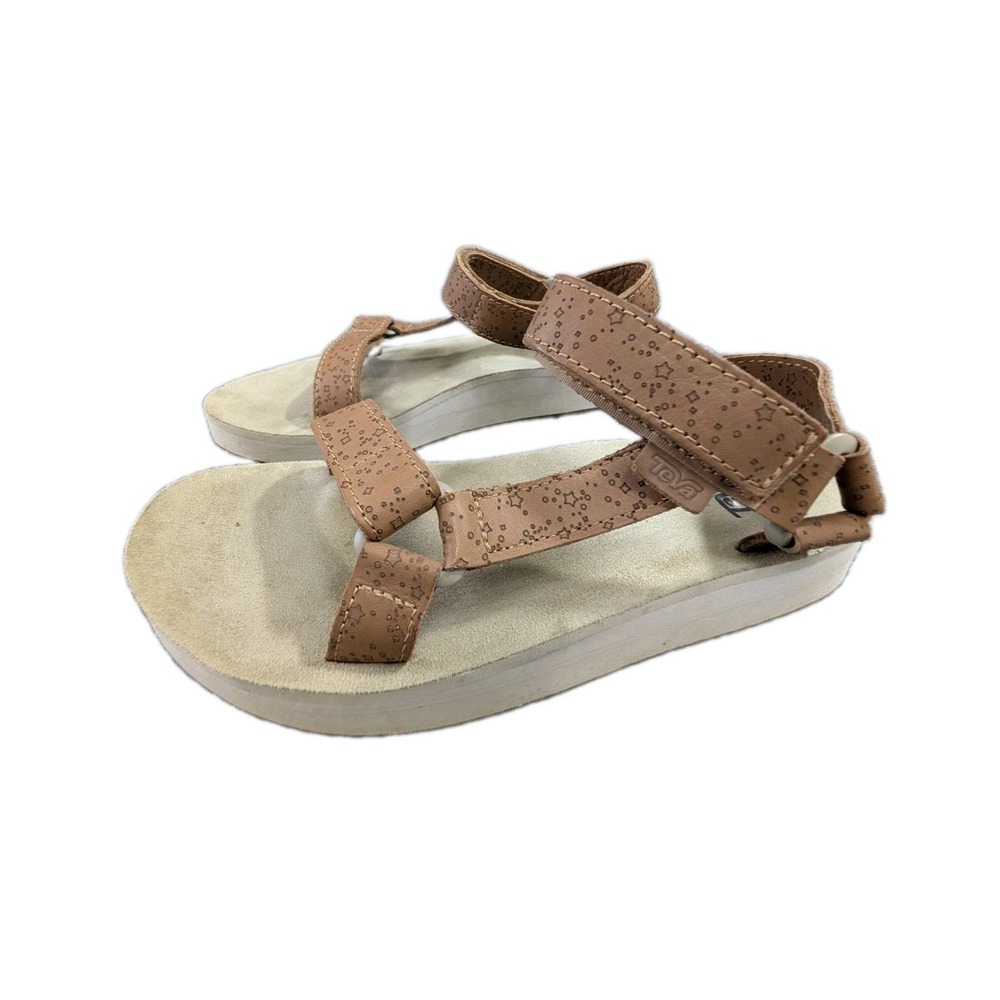 Teva Midform Universal Star Sandal Womens 7 Tan Leather Boho Beachy Ethereal